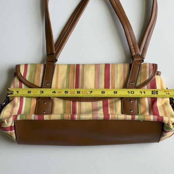 Colorful Striped Relic Shoulder Purse Multi-color Handbag - Picture 12 of 14